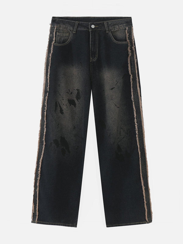 SOWHATON™ "STREET STAR" VINTAGE FRINGE LOOSE JEANS