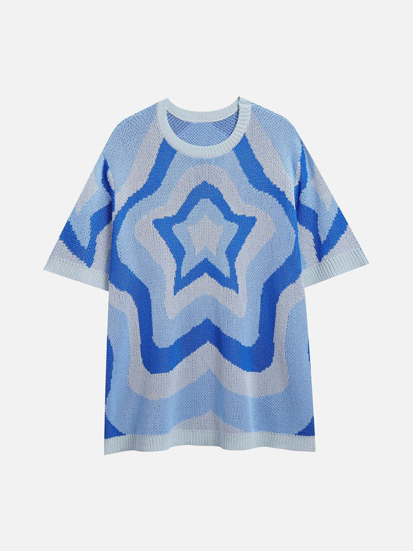 SOWHATON™ KNITTING CUT-OUT STAR T-SHIRT