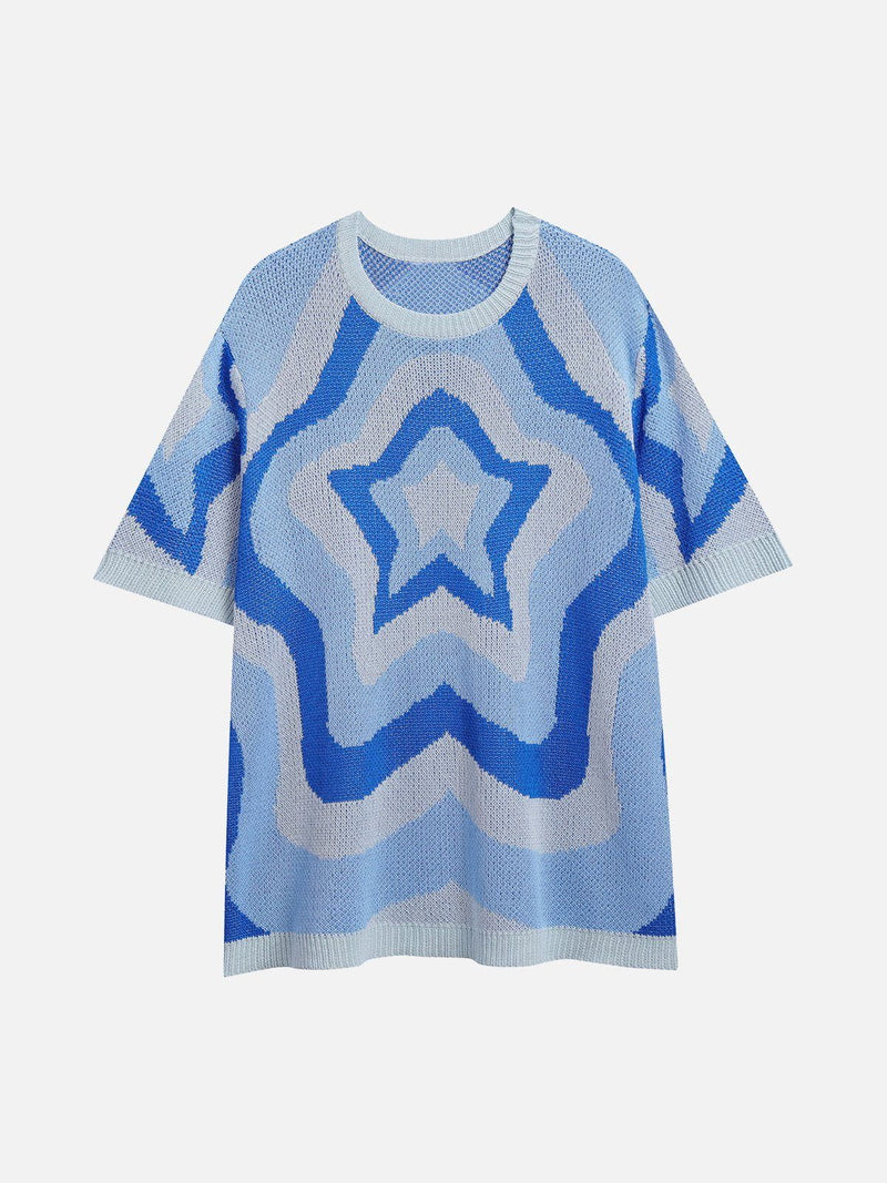 SOWHATON™ KNITTING CUT-OUT STAR T-SHIRT