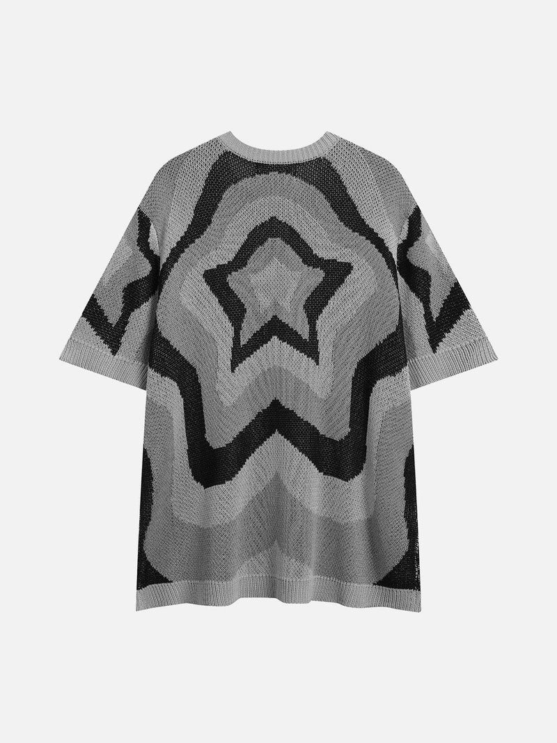 SOWHATON™ KNITTING CUT-OUT STAR T-SHIRT